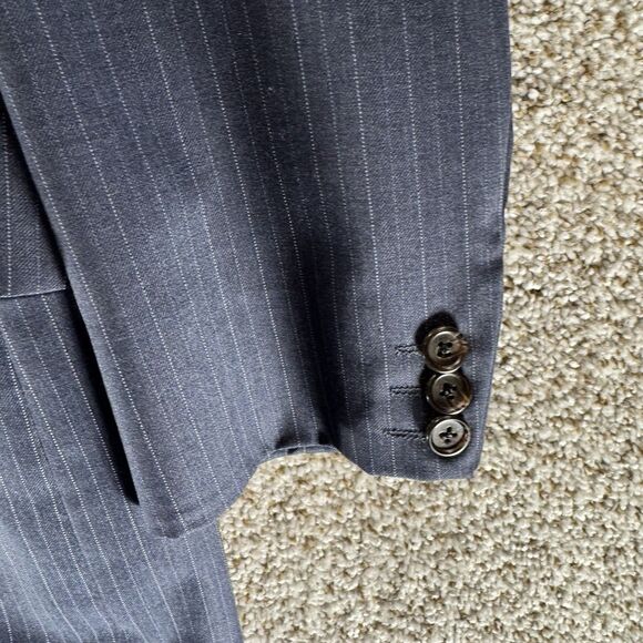 Ralph Ralph Lauren Blazer Mens 40 Blue Pin Stripes 3 Button Double RL Wool RRL - Picture 6 of 16